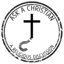 Ask a Christian Podcast logo featuring a cross symbolizing Christian faith and Bible-based content