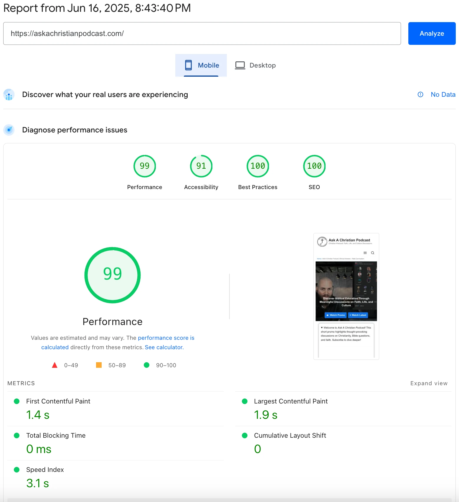 Mobile Performance Scores Mobile Google Page Insights Scores for Website Excellence